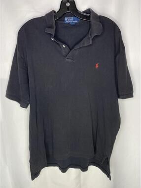 Polo Ralph Lauren Shirt Mens Large Black Polo Short Sleeve Red Pony Logo